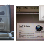 McMillion Trucking Company decal, logo and business card